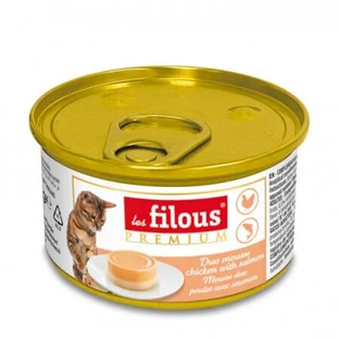 Alimentation humide au poulet et au saumon pour chats Duo Mousse, 85 g, Les Filous