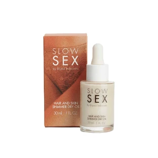 Droge lichaamsolie met glinsterende deeltjes Slow Sex, 30 ml, Bijoux Indiscrets