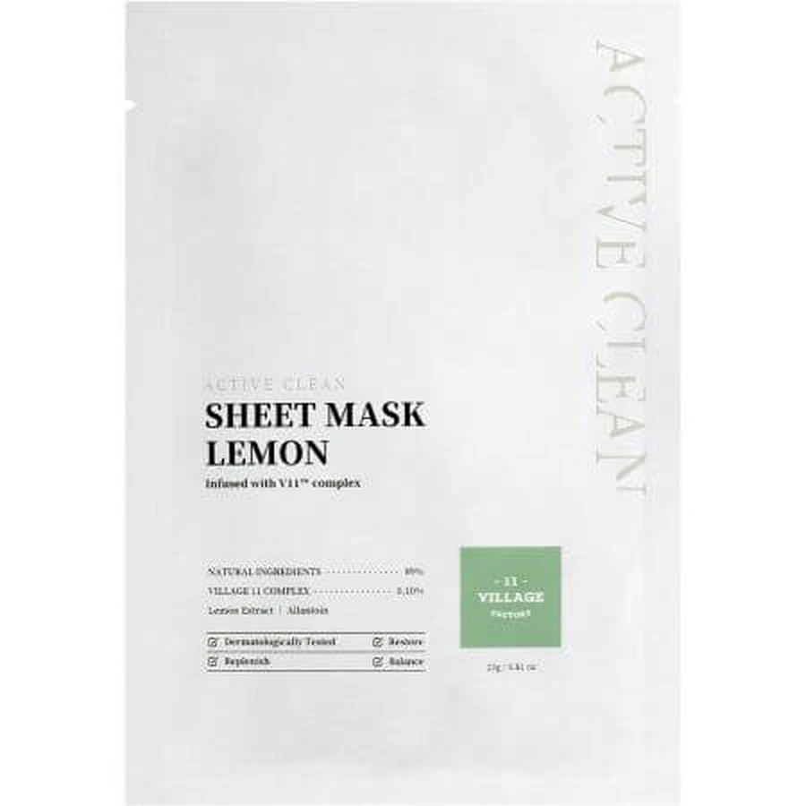 Mascarilla facial iluminadora Active Clean, 23 gramos, Village 11 Factory