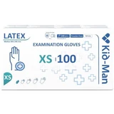 Weiße Einweg-Latexhandschuhe, Größe XS, 100 Stück, Kid-Man