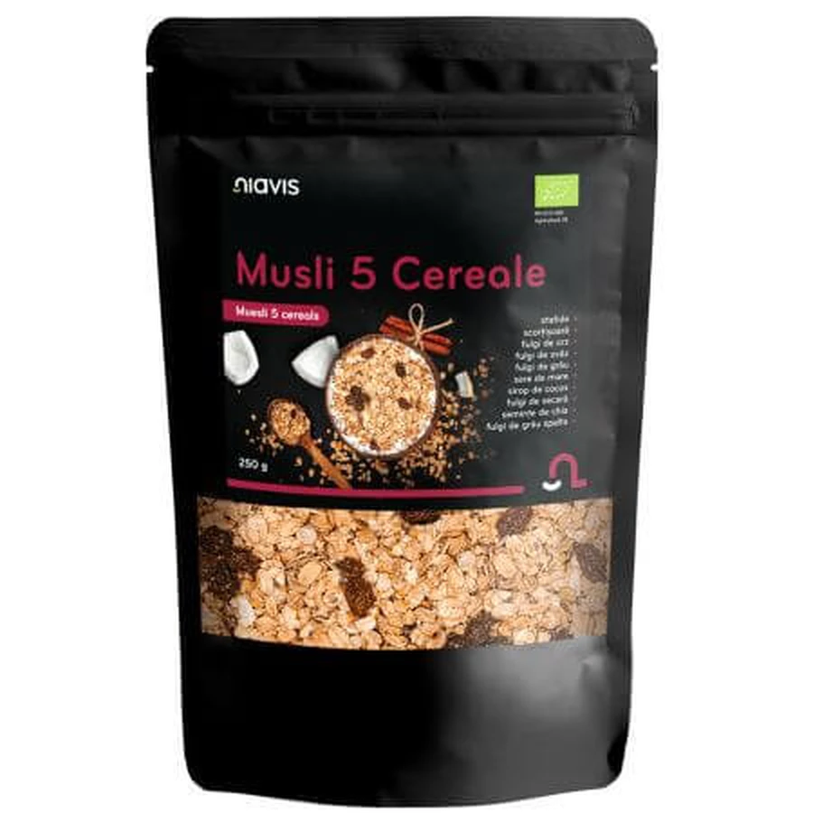 Musli con avena y coco 5 Cereales, 200 g, Niavis