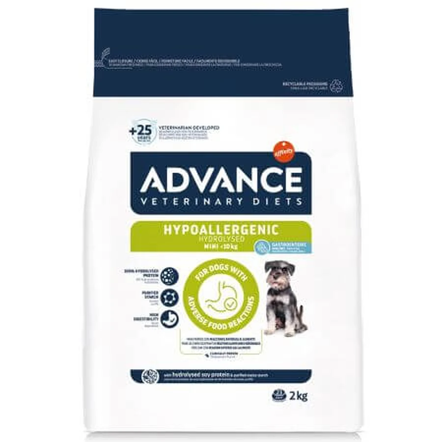 Pienso Mini Hypoallergenic Hydrolysed, 2 kg, Advance Veterinary Diets