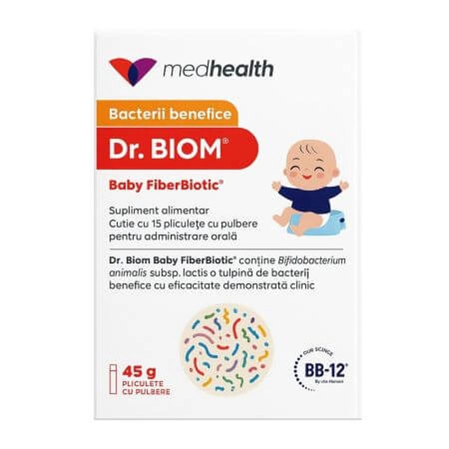 Bacterias beneficiosas Dr. Biom Baby FiberBiotic, 15 sobres, ND Medhealth