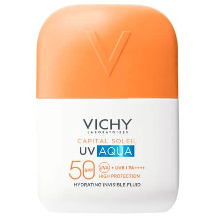 Unsichtbare Feuchtigkeitspflege mit Sonnenschutz SPF 50 Capital Soleil Soleil UV Aqua, 50 ml, Vichy