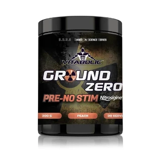 Ground Zero Pre-Stim Nitrosigine poudre de pré-entraînement aromatisée à la pêche, 315 g, Vitabolic