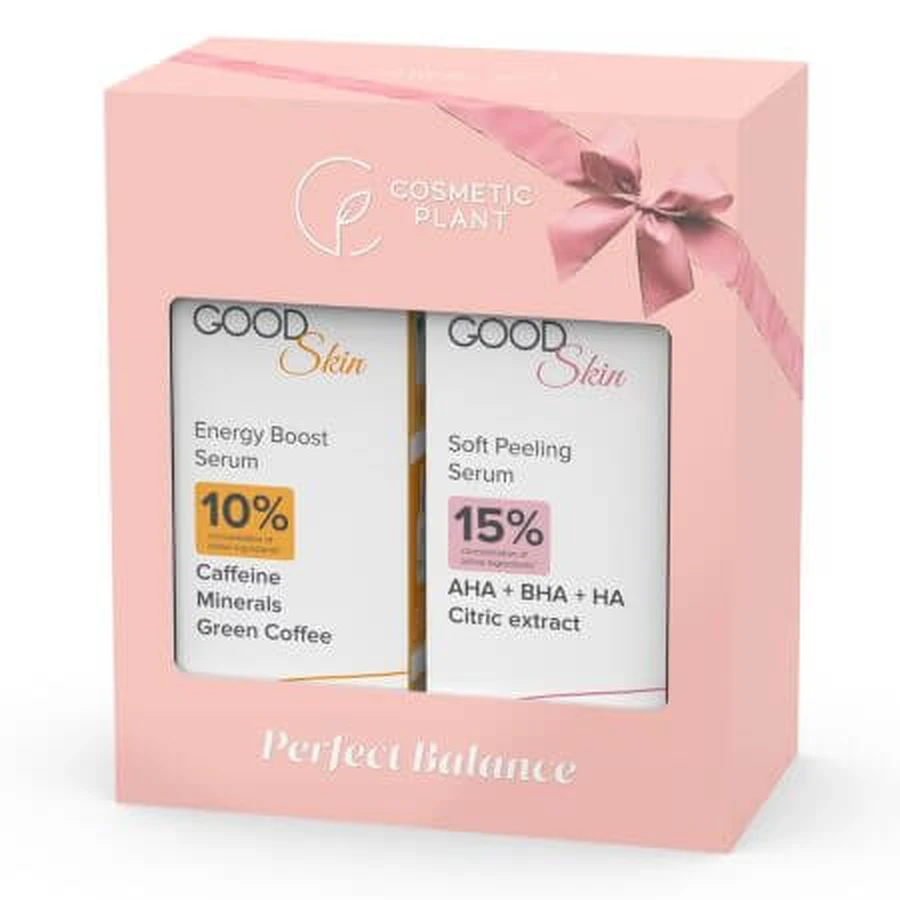 Coffret caféine, minéraux et café vert Sérum Energy Boost 30 ml + Sérum Exfoliant Visage 30 ml Bonne Peau, Cosmétique Végétale