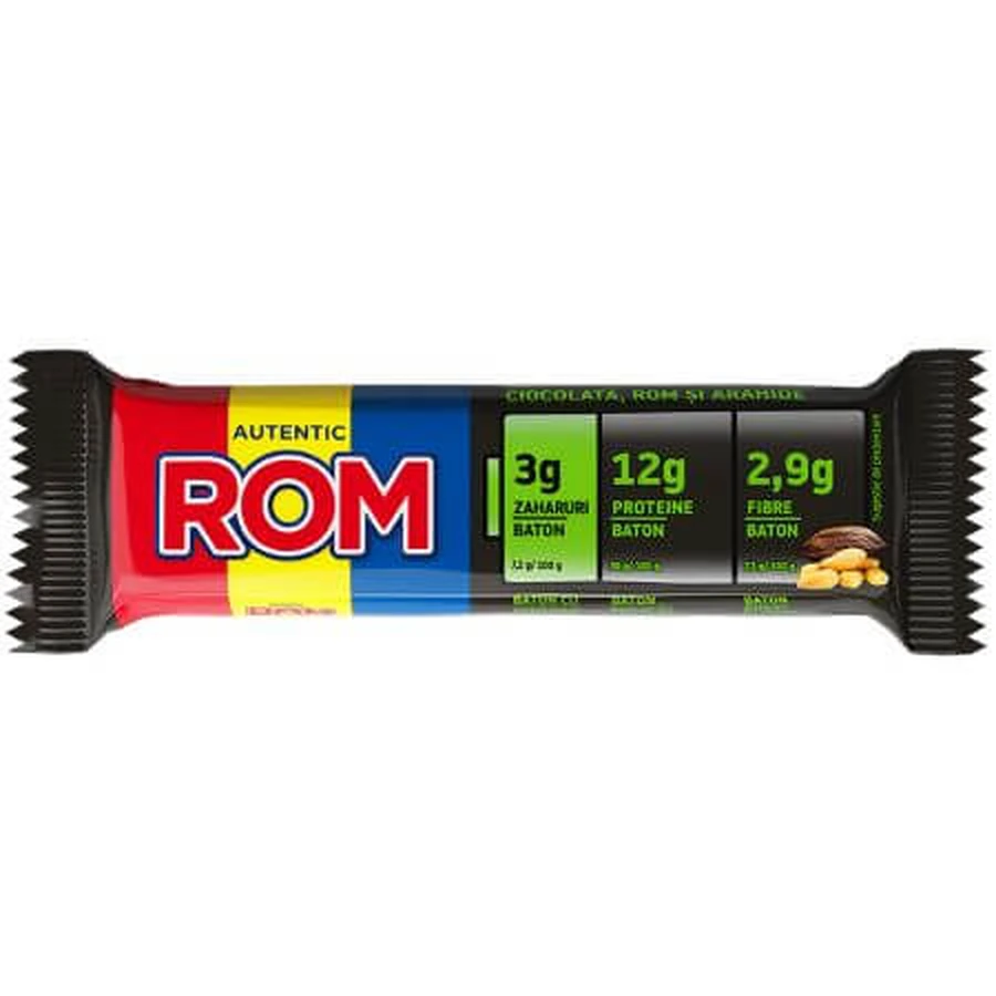 Barre protéinée au chocolat et à la crème de cacahuètes au rhum, 41 g, Rhum