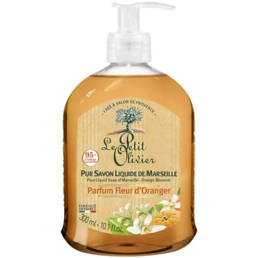 Vloeibare Marseille zeep met oranjebloesem, 300 ml, Le Petit Olivier