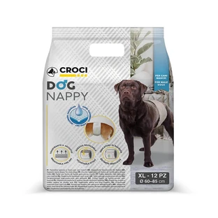 Couches d'incontinence urinaire pour chiens XL, 60-85 cm Couches pour chiens, 12 pièces, Croci