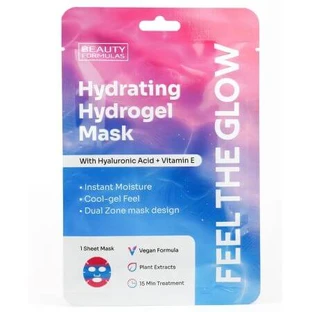 Feuchtigkeitsspendende Hydrogel-Serviettenmaske mit Hyaluronsäure und Vitamin E, 1 Stück, Beauty Formulas