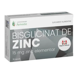 Bisglicinat de Zinc, 15 mg, 30 capsule, Remedia