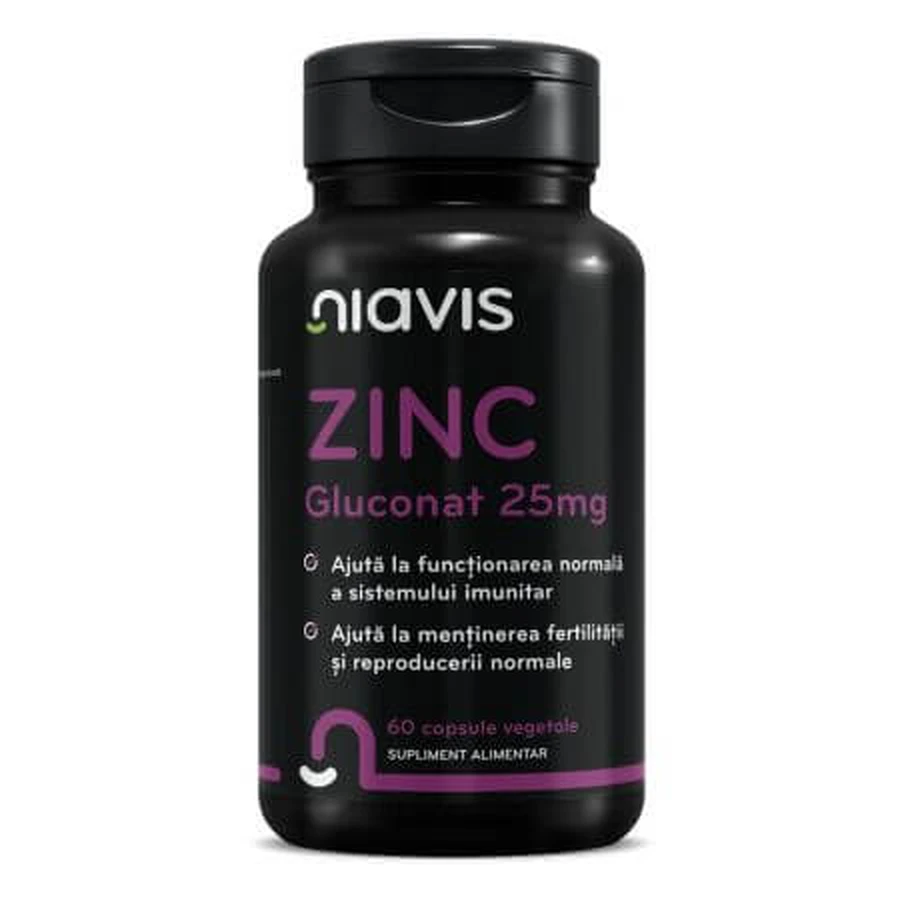 Zinkglukonat, 25 mg, 60 Kapseln, Niavis