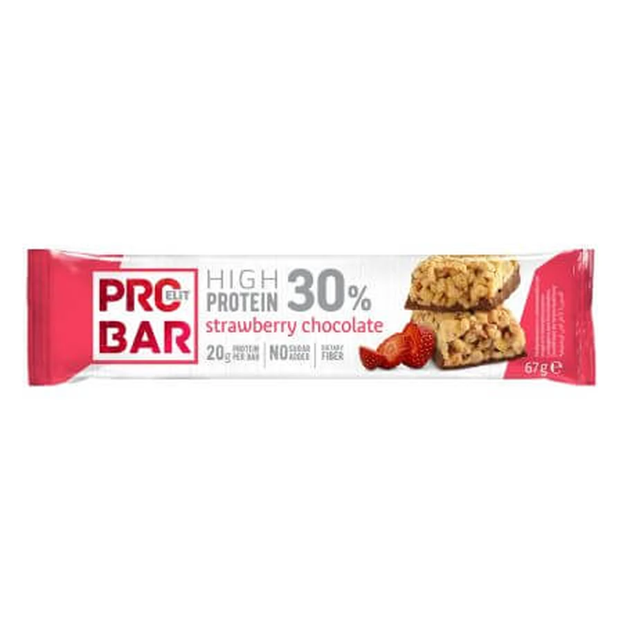 Protein bar with strawberries and milk chocolate High Protein ProBar, 67 g, EliT
