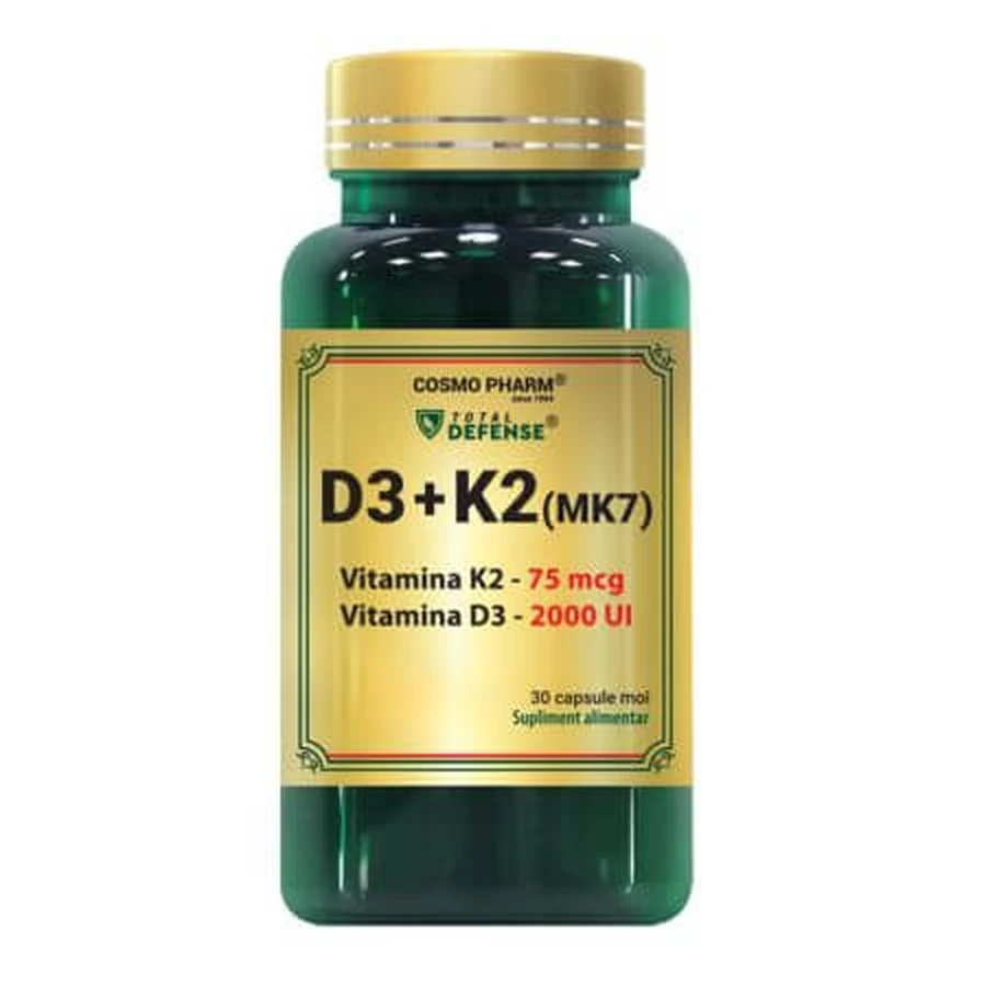 D3+K2, 30 cápsulas blandas, Cosmo Pharm