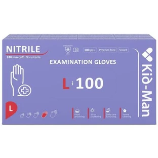 Ungepuderte Einweghandschuhe aus Nitril, Größe L, lila, 100 Stück, Kid-Man