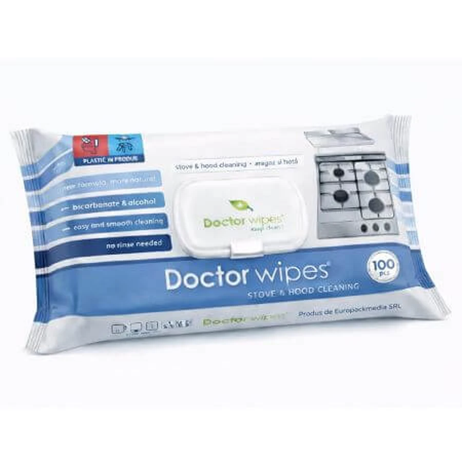 Toallitas húmedas para campana y estufa, 100 unidades, Doctor Wipes