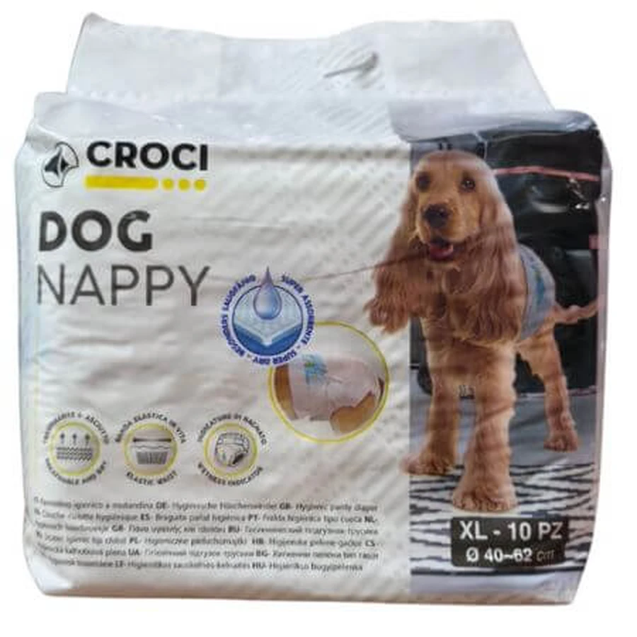 Pañal para perros Pañal para perros, XL (40-62 cm), 10 piezas, Croci