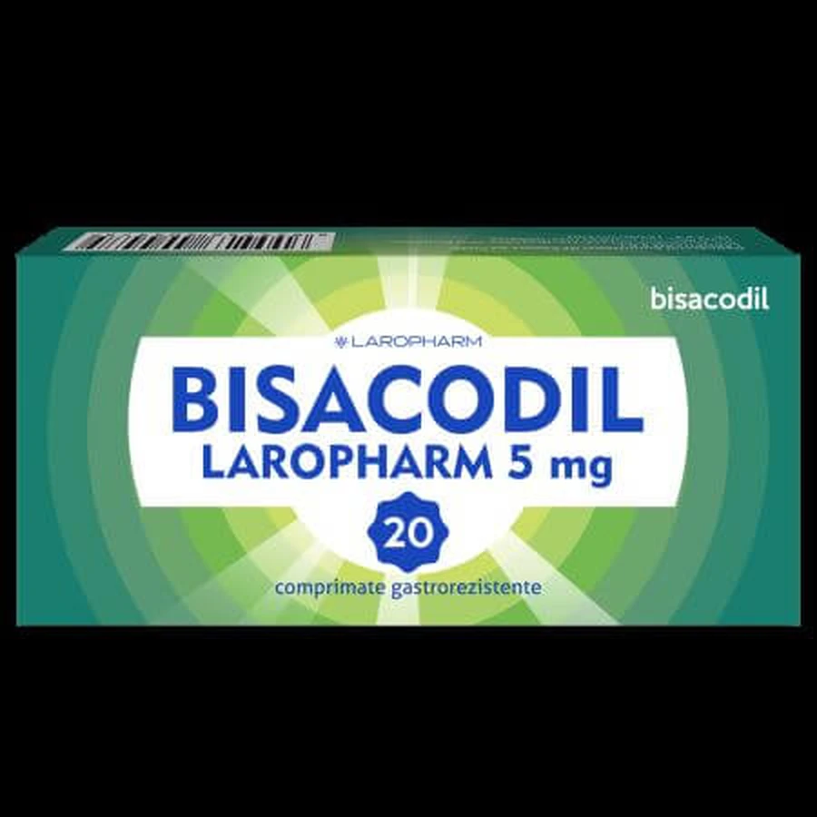 Bisacodyl Laropharm, 5 mg, 20 gastro-resistant tablets, Laropharm