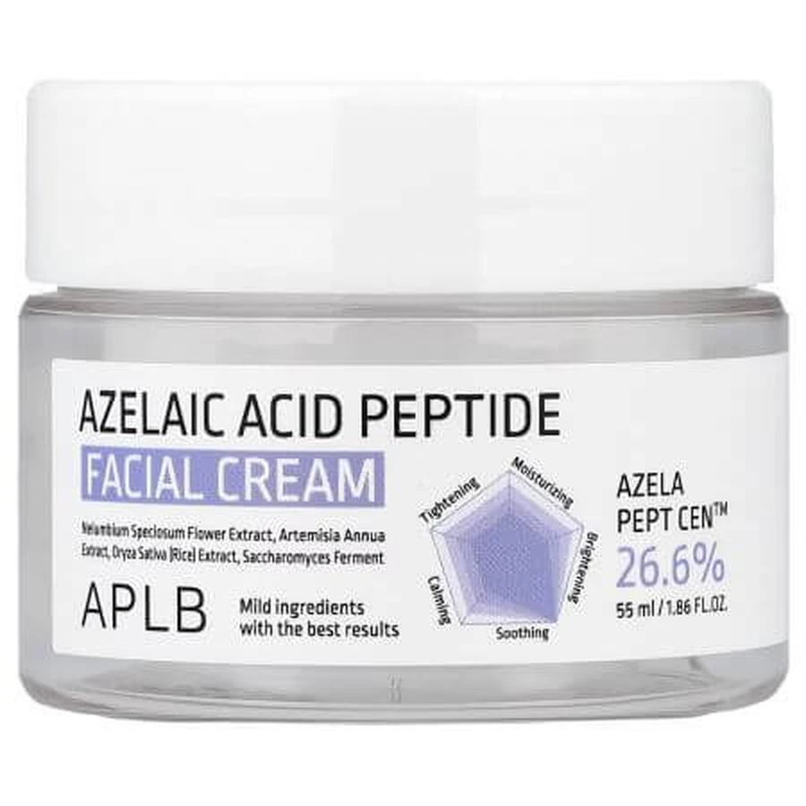 Gesichtscreme mit Peptiden und Azelainsäure, 55 ml, Aplb