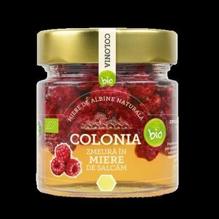 Framboos in biologische acaciahoning, 250g, Colonia