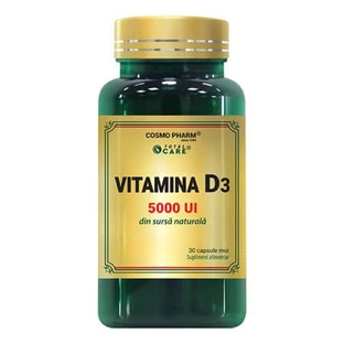 Vitamin D3, 5000 IU, 30 softgels, Cosmo Pharm