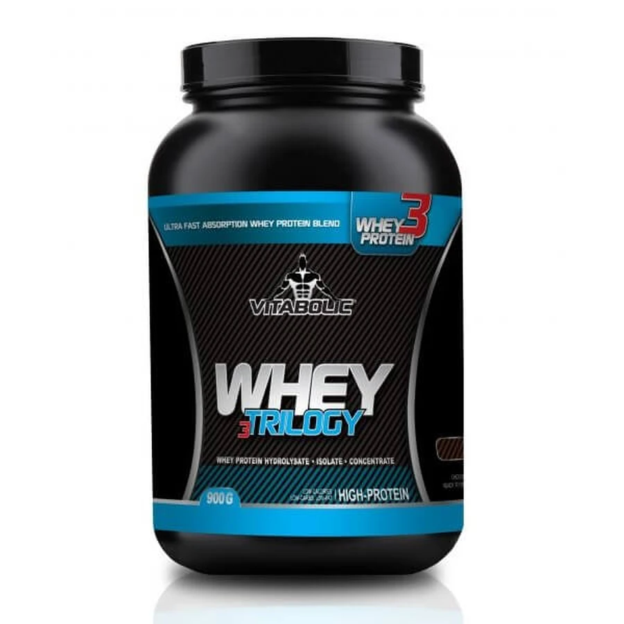 Whey Trilogy Standaard proteïnepoeder met chocoladesmaak Whey Trilogy Standaard, 900 g, Vitabolic