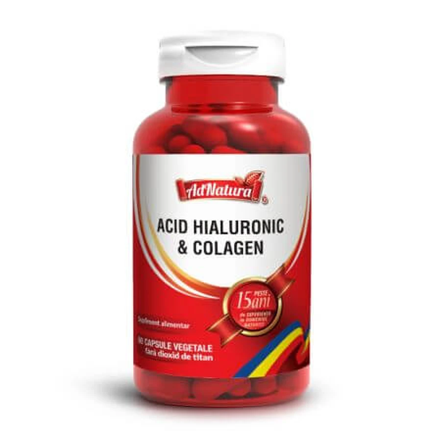 Hyaluronsäure und Kollagen, 60 Kapseln, AdNatura
