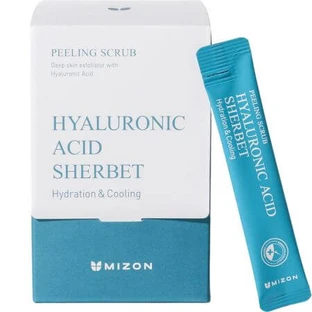 Gezichtsscrub met hyaluronzuur en menthol Peeling Scrub, 40 sachets, Mizon