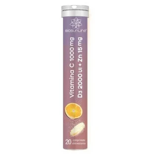 Vitamin C + D3 + Zinc, 20 effervescent tablets, BioSunLine