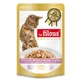 Nourriture humide pour chats avec du thon, du poulet et des crevettes en sauce, 80 g, Les Filous