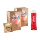 Pakket Prezervatief Real Feel 2 x16 stuks + Glijmiddel Aardbei 50 ml, Durex