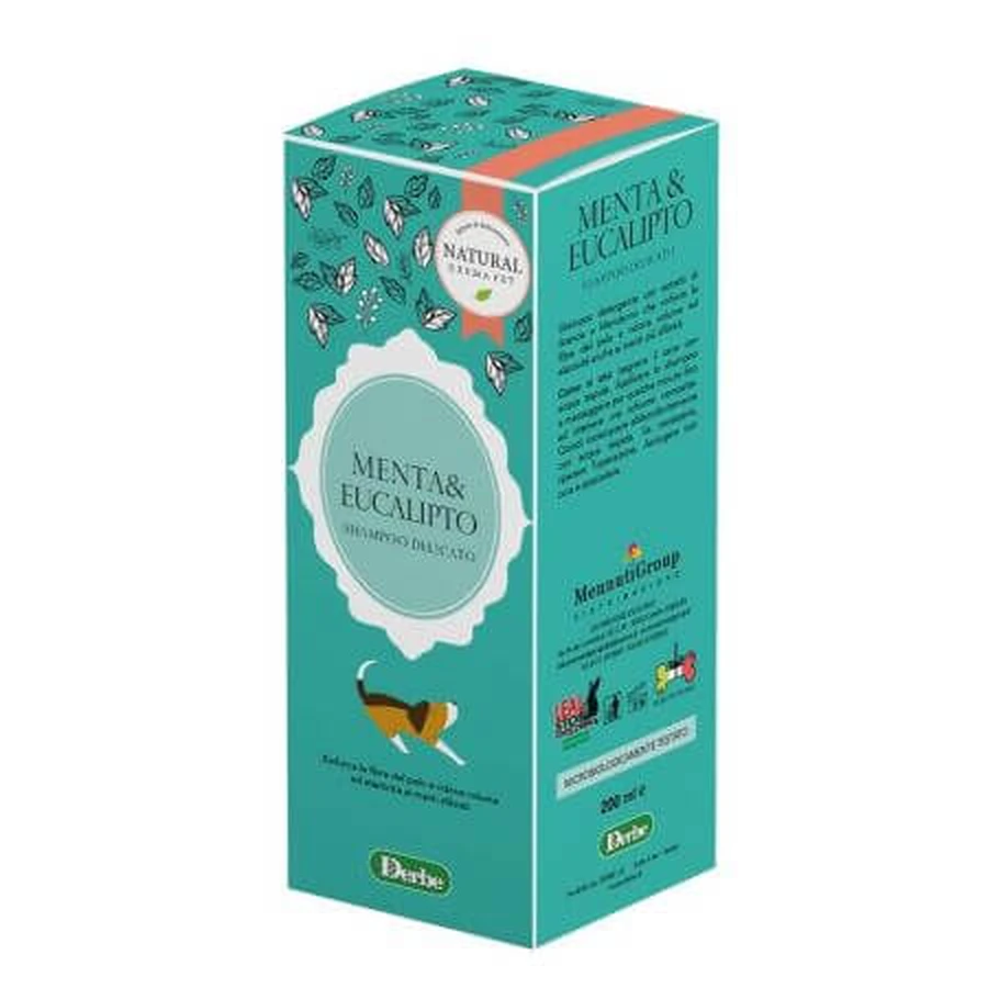 Invigorating shampoo with mint and eucalyptus, 200 ml, Natural Derma Pet