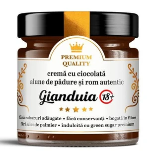 Gianduia 18+ Secretele Ramonei Schokoladencreme mit Schokolade, Haselnüssen und echtem Rum, 250 g, Laboratoarele Remedia