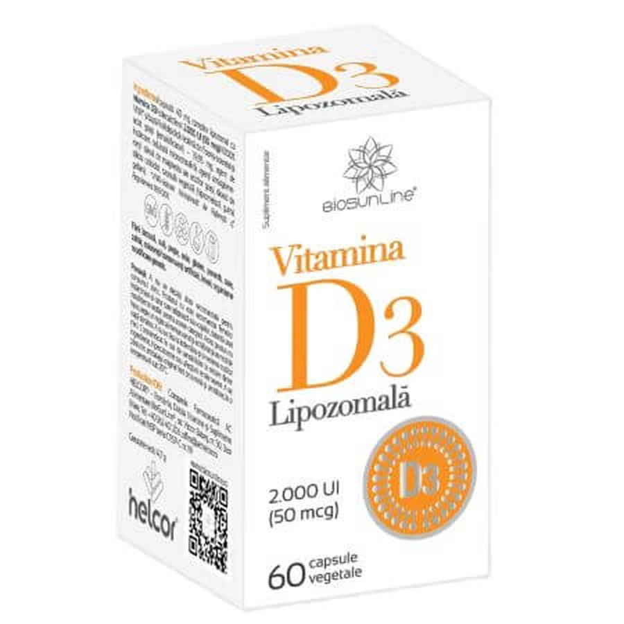 Liposomal Vitamin D3, 2000 IU, 60 vegetarian capsules, BioSunLine