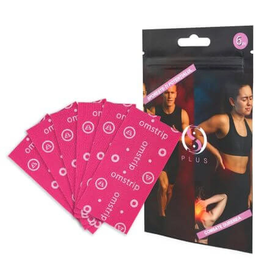 Vendajes Kinesiológicos para Dolor Muscular Plus, 6 piezas, Omstrip