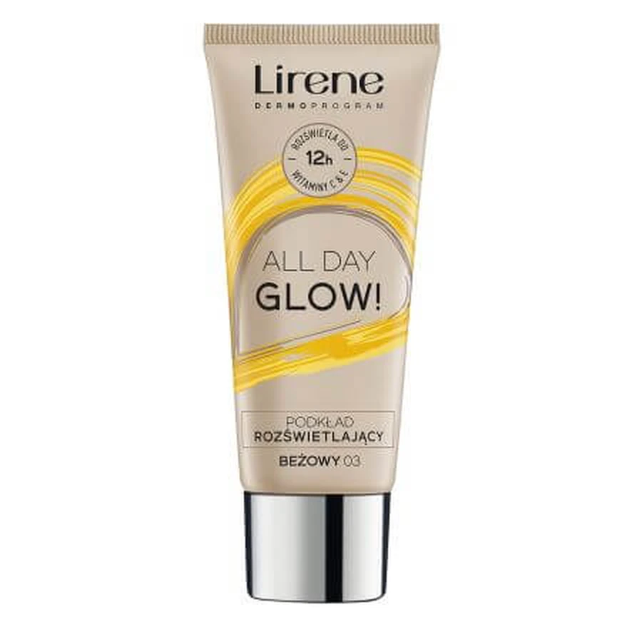 Verhelderende Foundation Beige 03 All Day Glow, 30 ml, Lirene