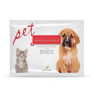 Doekhandschoen met chloorhexidine voor honden- en kattenhygiëne, 60 g, Natural Derma Pet