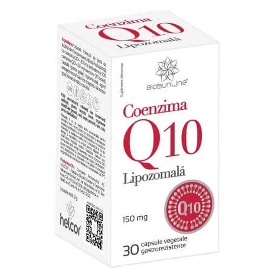 Liposomal Coenzyme Q10, 150 mg, 30 gastro-resistant vegetarian capsules, BioSunLine