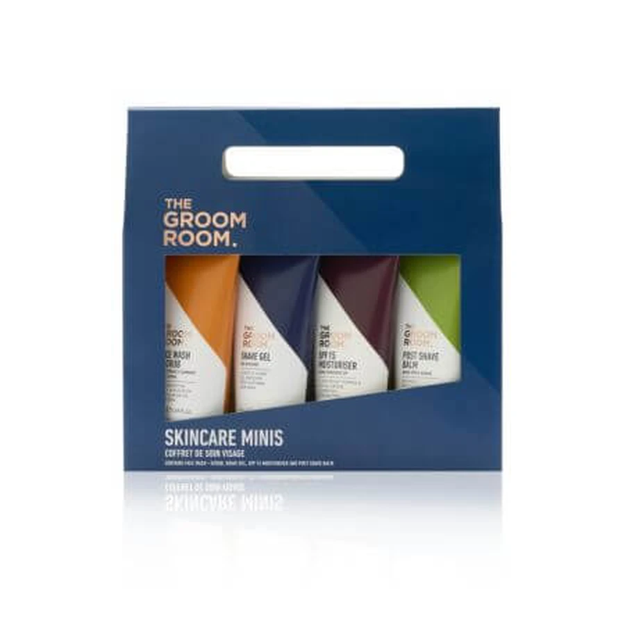 Set de cuidado facial para hombre, Minis de cuidado de la piel, 4 x 50 ml, The Groom Room