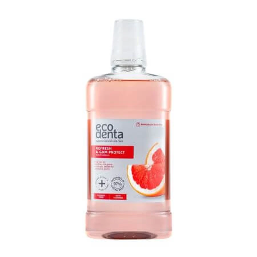 Mondwater voor bescherming van het tandvlees met tea tree olie Refresh & Gum Protect, 500 ml, Ecodenta