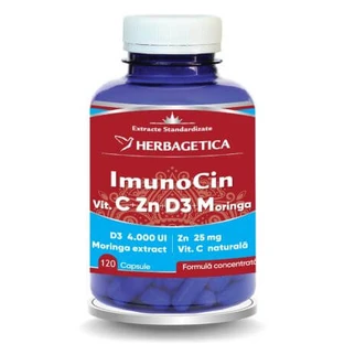 Immunocin mit Vitamin C+Zn+D3+Moringa, 120 Kapseln, Herbagetica