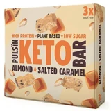 Protein bar with almonds and salted caramel Keto Bar, 3x30 g, Pulsin