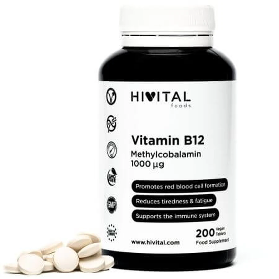 Vitamin B12, 200 vegan tablets, Hivital