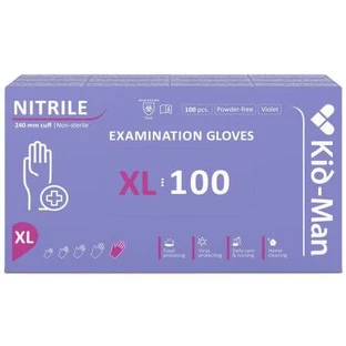 Lila Nitril-Einmalhandschuhe, Größe XL, 100 Stück, Kid-Man