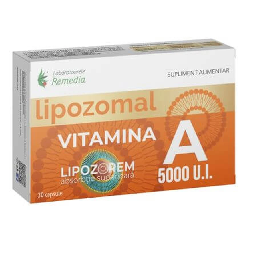 Liposomales Vitamin A, 5000 IU, 30 Kapseln, Remedia