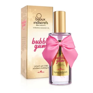 Verwarmende massageolie voor het lichaam Light My Fire Bubblegum, 100 ml, Bijoux Indiscrets