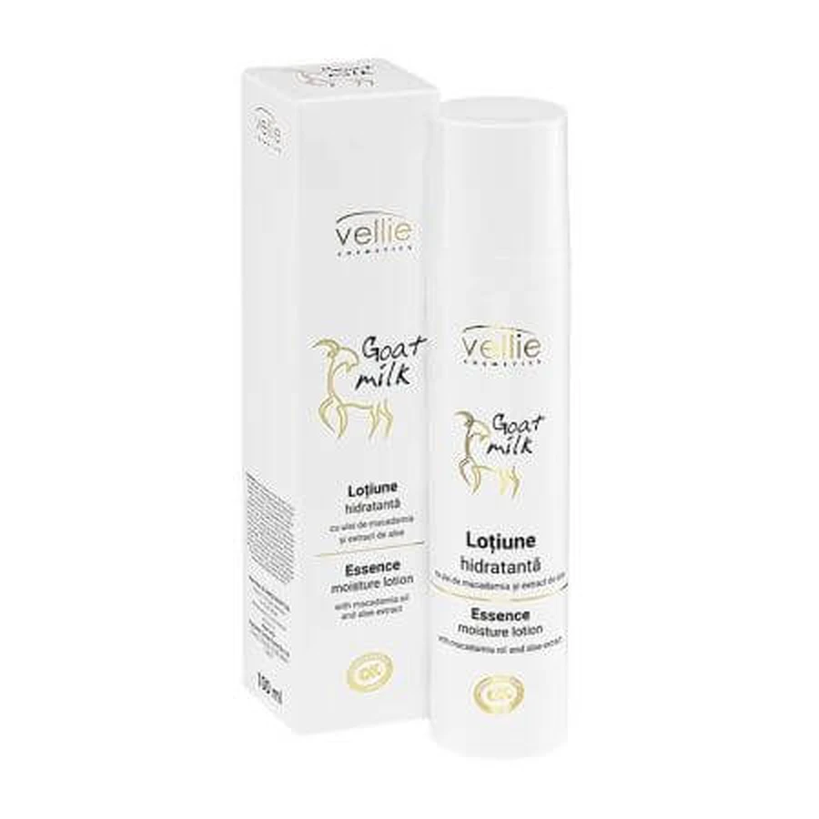 Moisturizing Face Lotion with Macadamia Oil and Aloe Goat Milk Extract, 100 ml, Vellie