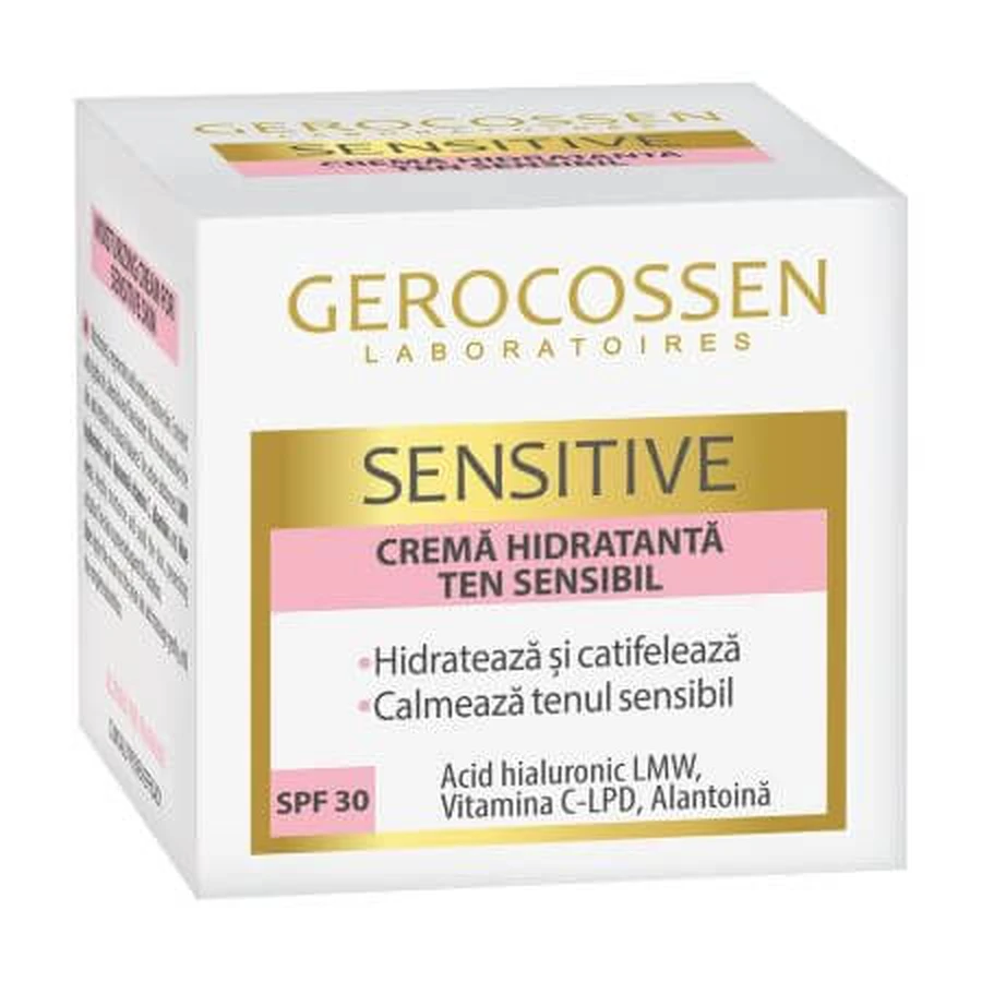 Crème hydratante pour peaux sensibles avec SPF 30 Sensitive, 50 ml, Gerocossen