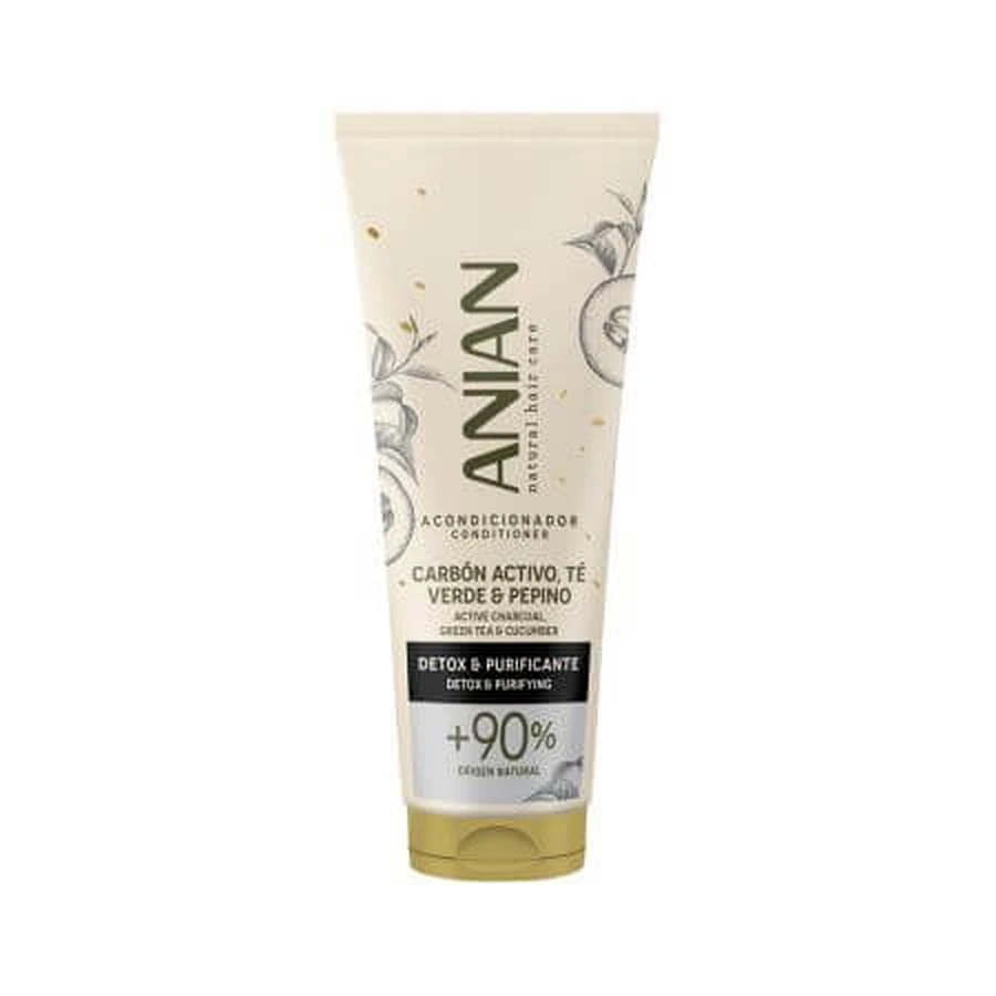 Haarconditioner met actieve kool, groene thee en komkommer, 250 ml, Anian