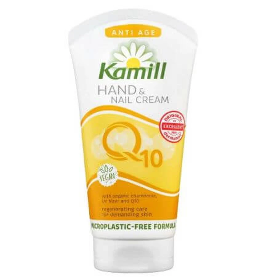 Anti-aging hand cream with chamomile, vitamin E and Q10, 75 ml, Kamill